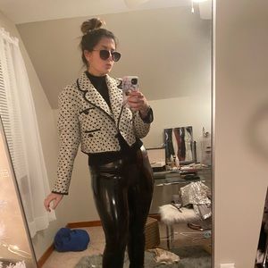 Polka dot cropped blazer